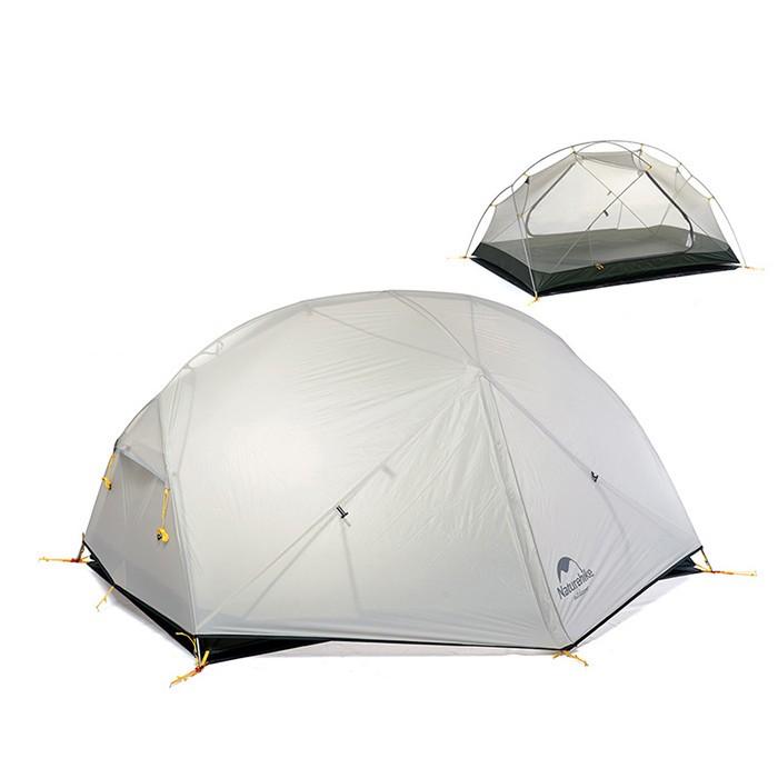 1 Намет надлегкий двомісний з футпринтом Naturehike Mongar NH17T007-M, 20D, сiрий - Зображення 1