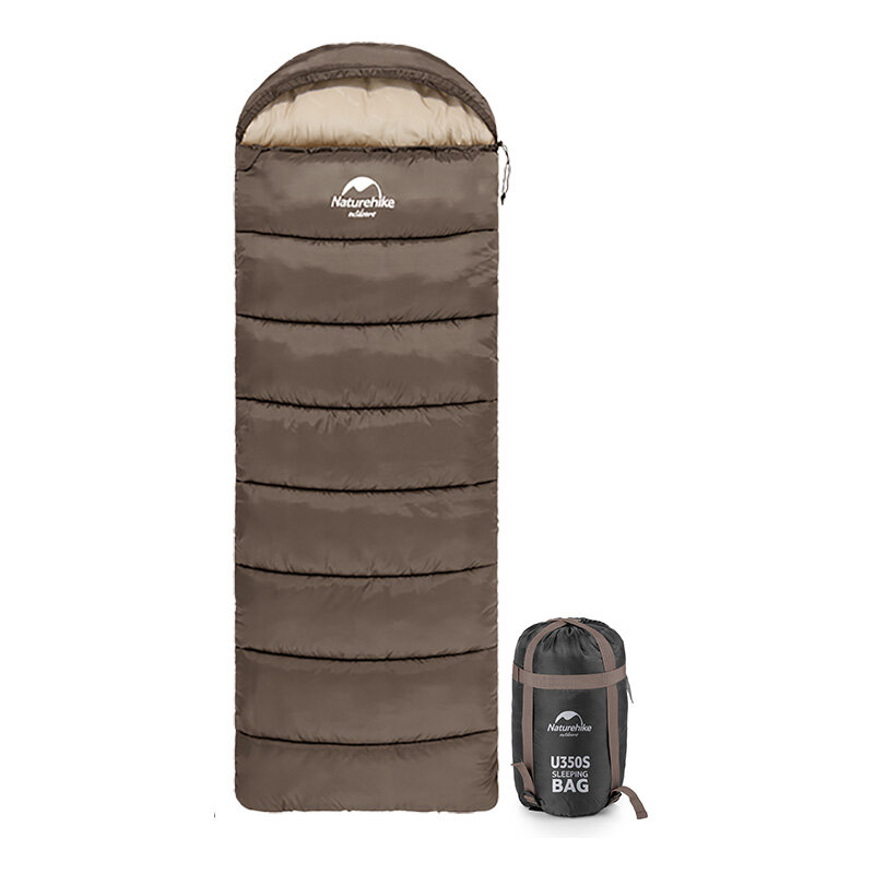 1 Спальник з капюшоном Naturehike U350 NH20MSD07, (1°C), лівий, коричневий - Зображення 1