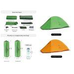 Намет надлегкий двомісний Naturehike Cloud Up Base 2 CNK2450WS032, зелений - Зображення 17