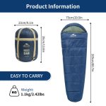 Спальник з капюшоном Naturehike MJ300 CNK2300SD014, темно-блакитний - Зображення 2