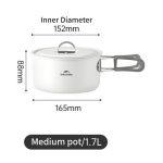 Каструля із керамічним антипригарним покриттям Naturehike CNK2450CF013, 1.7 л, алюміній - Зображення 2