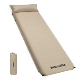 Матрац з подушкою ортопедичний одномісний  Naturehike CNK2450WS020, самонадувний, 200х63х10 см, бежевий