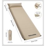 Матрац з подушкою ортопедичний одномісний  Naturehike CNK2450WS020, самонадувний, 200х63х10 см, бежевий - Зображення 2