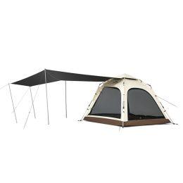 Намет тримісний автоматичний із тентом Naturehike Ango CNK2550WS010, S, коричневий
