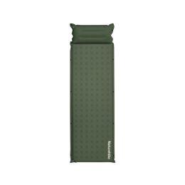 Матрац туристичний із подушкою, самонадувний одномісний Naturehike CNK2550WS025, вологостійкий, 200х65х3 см, зелений