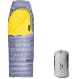 Спальник з натуральним пухом Naturehike CW700 CNK2450WS048, p-р M, жовто-сірий
