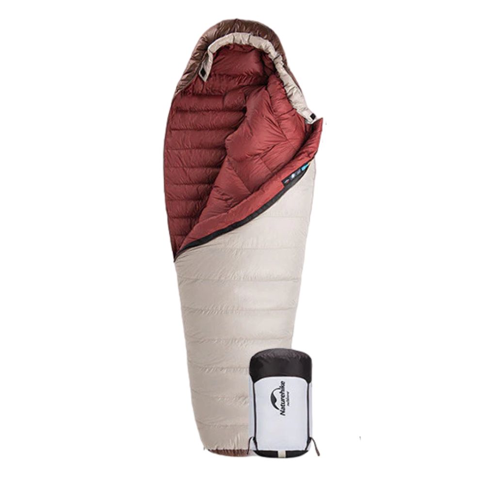 560 Спальник з натуральним пухом Naturehike Snowbird NH20YD001,p-р L, коричневий 560 г - Зображення 1