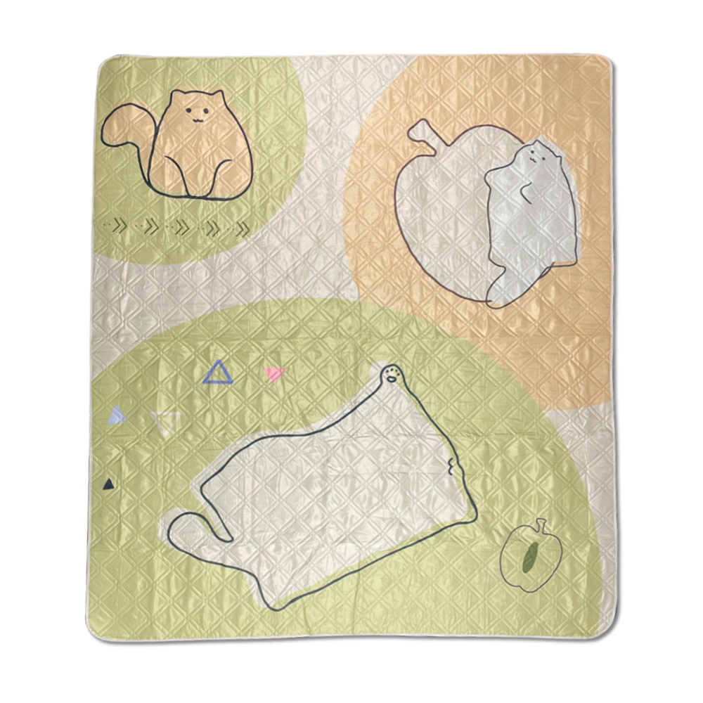 6976507661713 Килимок для пікніка водостійкий Naturehike CNK2350WS010, 210x240 см, світло-салатовий з принтом - Зображення 1