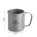 Кружка титанова з ручкою 200 мл Naturehike NH20CJ005 - Зображення 2