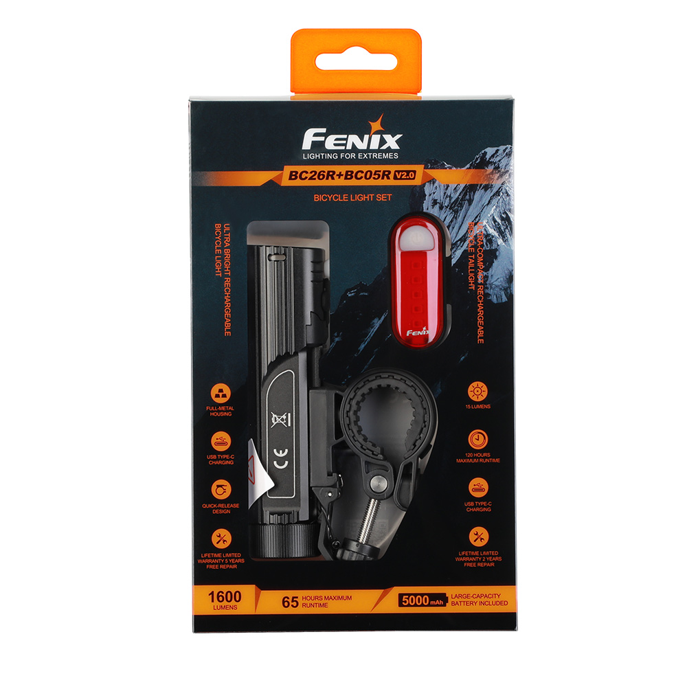 bc26rbc05rv20 Комплект велофара Fenix BC26R+BC05RV20 - Зображення 1