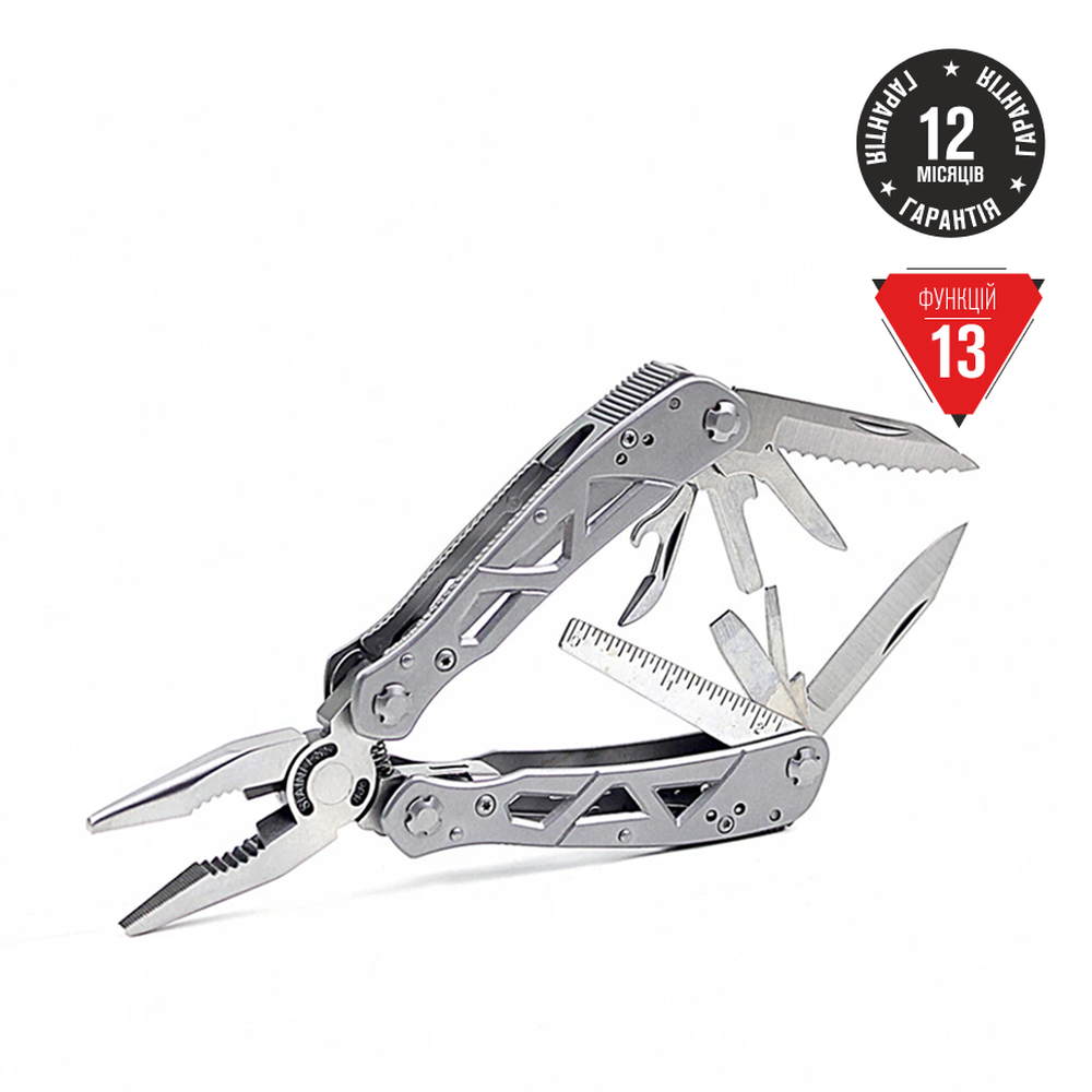 g112-uk Мультитул Ganzo G112, (16.5 см) 13 функцій + біти та чохол - Зображення 1
