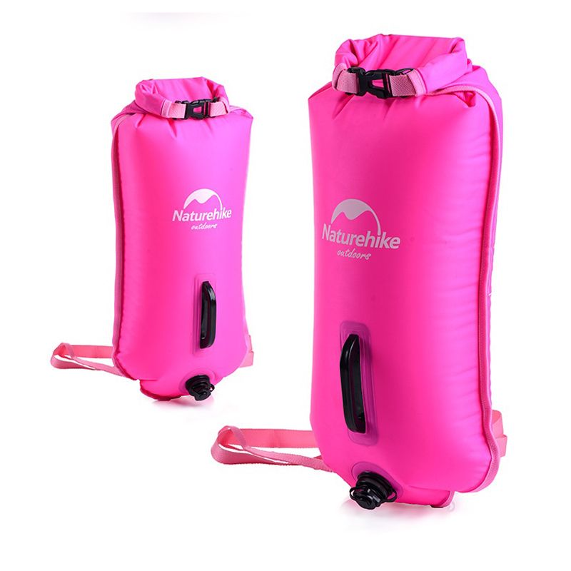 naturehike-waterproof-inflatable-bag-snorkeling-swimming-bag-outdoor-double-balloon-swimming-equipment-nh17s001-g-2_result Буй-гермомішок Naturehike NH17S001-G, 18 л, рожевий - Зображення 1