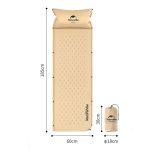 Килимок самонадувний з подушкою Naturehike NH15Q002-D, 25мм, бежевий - Зображення 2