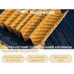Килимок туристичний складаний одномісний IXPE Naturehike CNK2650WS010 з алюмінієвою плівкою, 200x60x2.3 см, жовтий - Зображення 5