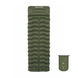 Матрац туристичний надувний одномісний Naturehike CNK2550WS019, 200x60x9.5 см, зелений, прямокутний із мішком для надування