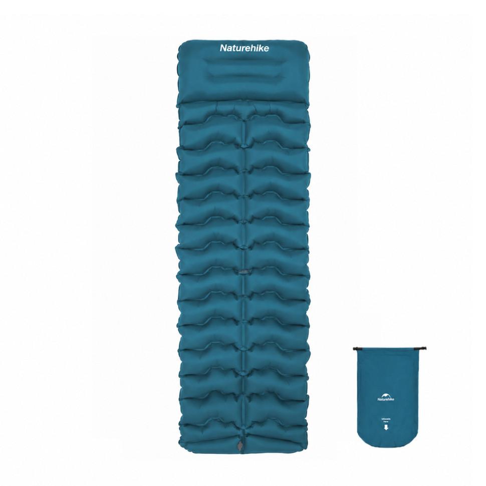 410593.970 Матрац туристичний надувний одномісний Naturehike CNK2550WS019, 200x60x9.5 см, синій, прямокутний із мішком для надування - Зображення 1